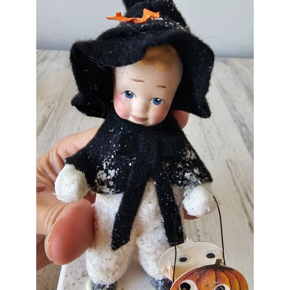 Elaine roesle tiny witchy witch halloween RARE Saint Nicholas snow children orig - Picture 5 of 7